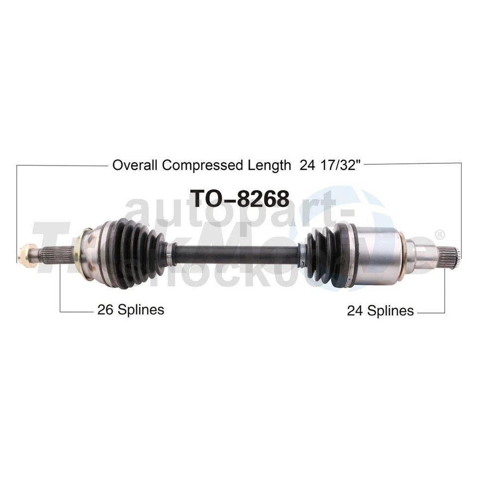 2 Front TrakMotive CV Axle CV Joint Shaft For Lexus CT200h 2013 - Image 3 of 3