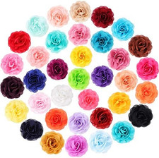36-Piece Dog Collar Accessory Set - Multicolored Flower Bows Charms for Cats