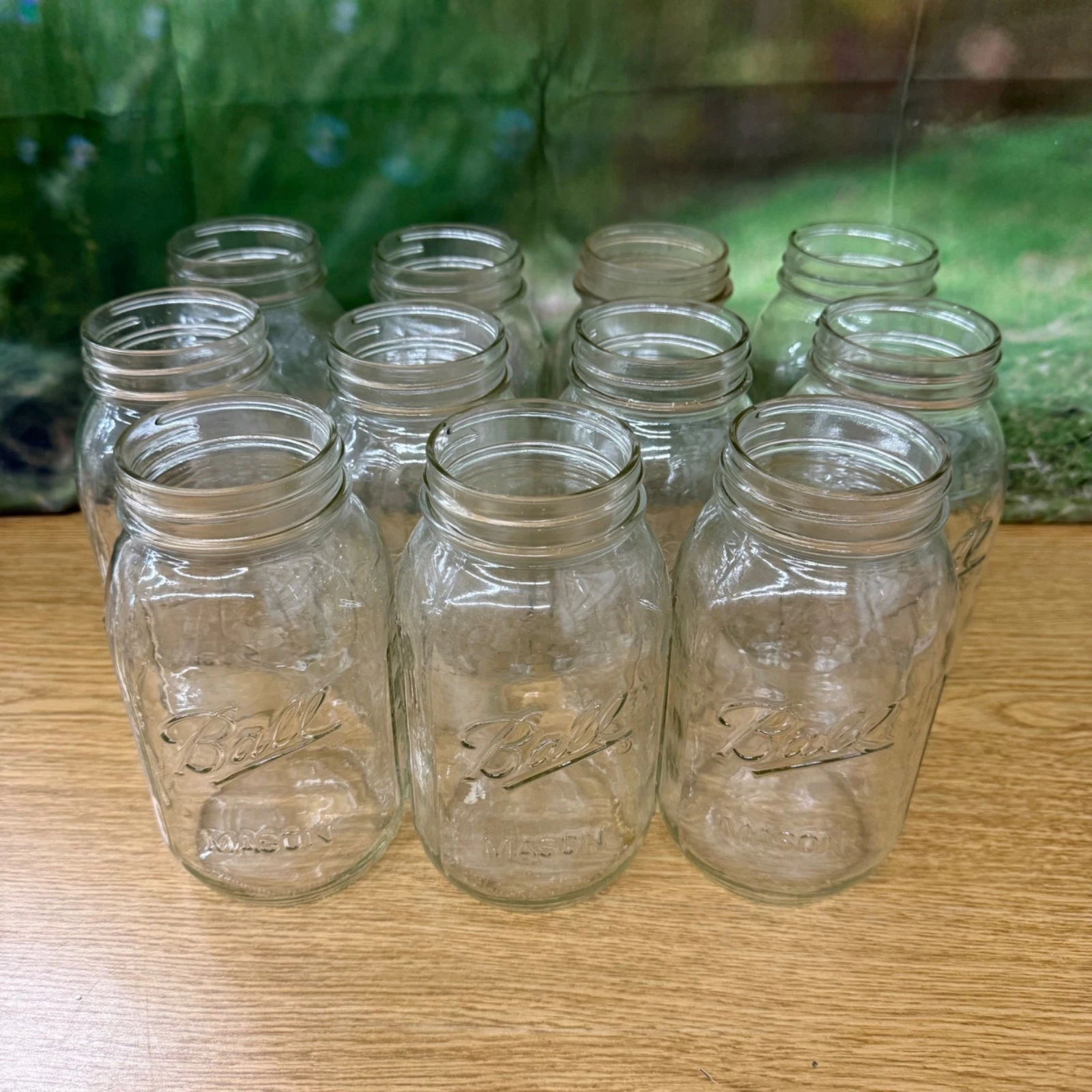 Ball Mason Glass Canning Jars With Embossed Logo Measurement Markings 11 Total