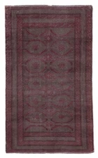 Vintage Dark Grey Traditional 2'8" x 4'6" Hand-Knotted Oriental Wool Area Rug