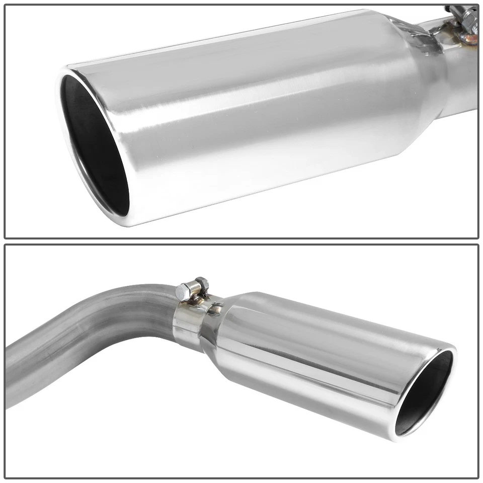 Fit 15-20 Ford F150 Stainless Steel Cat Back Exhaust System+Dual 4"Muffler Tips - Image 3 of 4