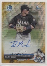 2017 Bowman Draft Chrome Pick Gold Wave Refractor /50 Riley Mahan Auto 0rf
