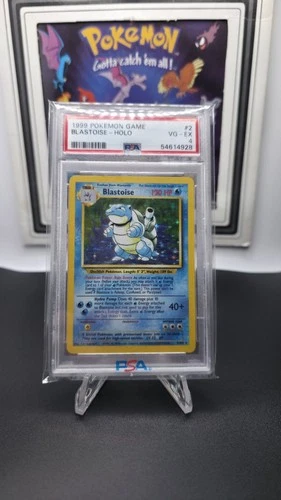 Pokémon Blastoise Holo Rare 2/102 Base Set PSA 4 Card English