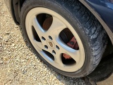 1999 2000 Porsche Boxster Oem Set Of 4 Wheel Rims 18in Turbo Twist Curb Rash