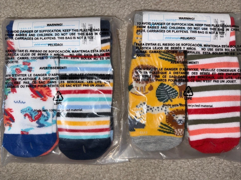 NUEVO CON ETIQUETAS 12 Pares TCP Niños Calcetines Tobillo 4T-5T Zapato Talla 11-13 Primavera Verano Color Foto 2 de 4