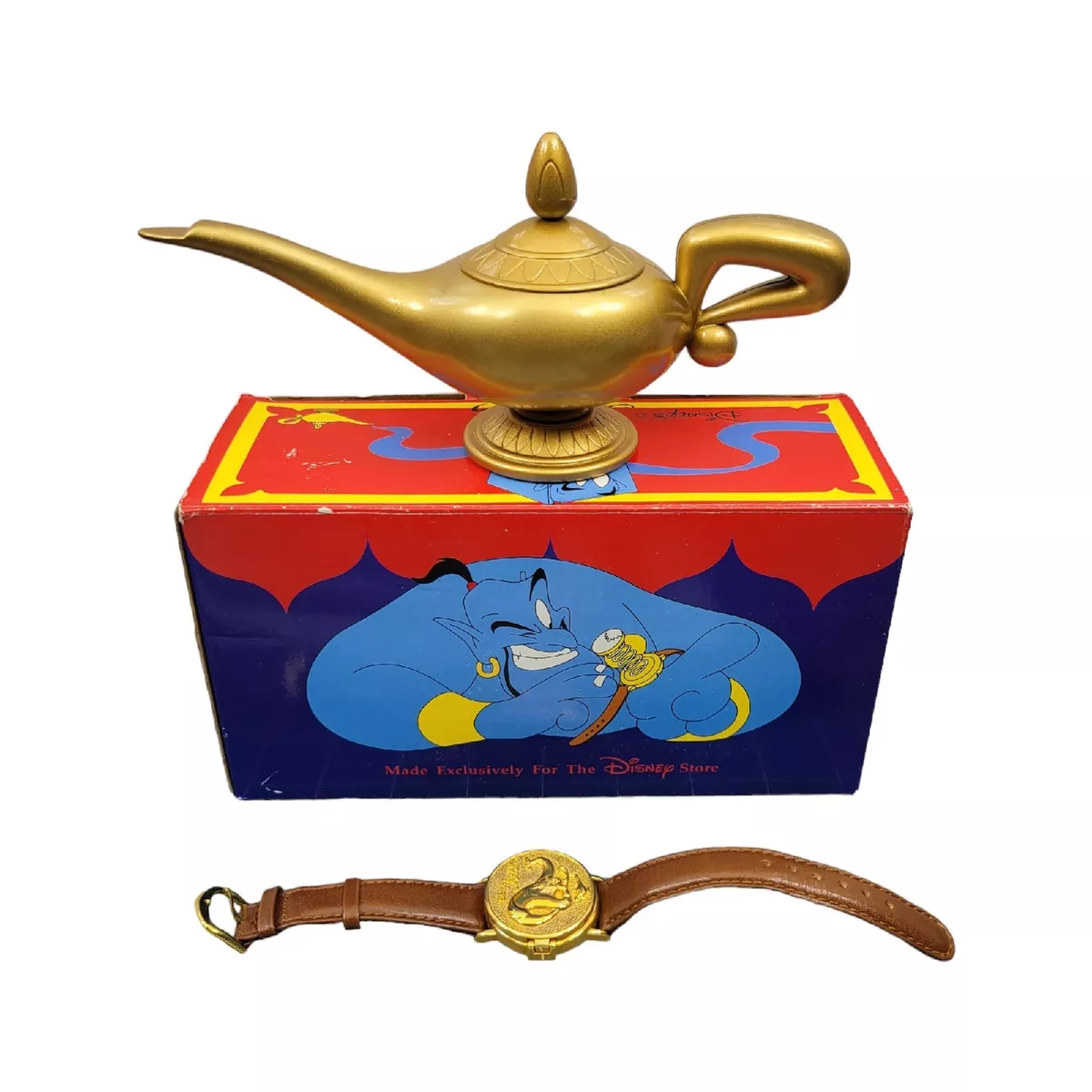 Disney Store 1992 Aladdin Genie Pop Up Watch Original Display Box & Genie  Lamp