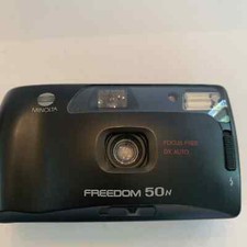 Minolta Freedom 50N Focus Free DX Auto Point And Shoot Film Camera TESTED Works