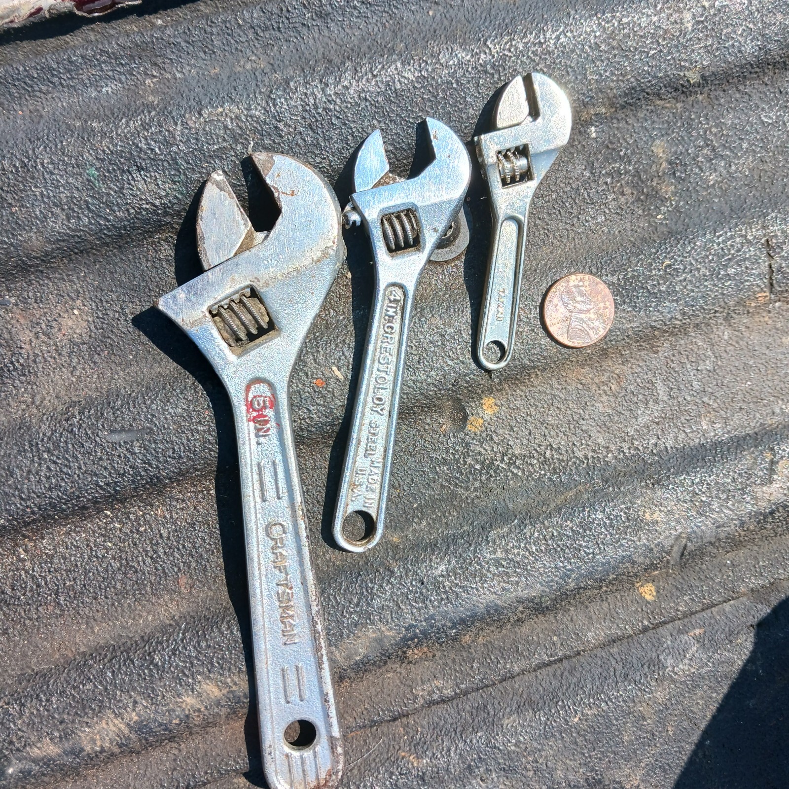 Lot Of 3 Vintage Adjustable Wrenches 6in, 4in 3in eBay