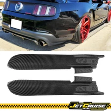 Fits 10-14 Ford Mustang Carbon Fiber Look Rear Bumper Aprons Side Splitter PP