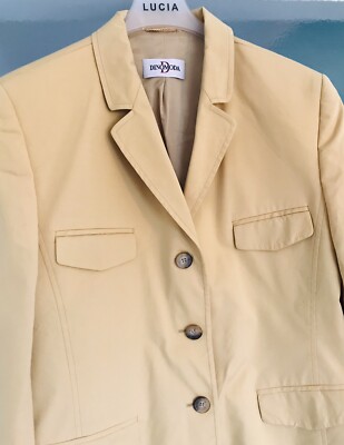 DINO MODA Jacke BLAZER Beige Gr 42 Baumwolle Mix halb gefüttert