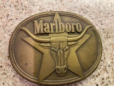 1987 Marlboro, Philip Morris Longhorn Bull Solid Brass Belt Buckle