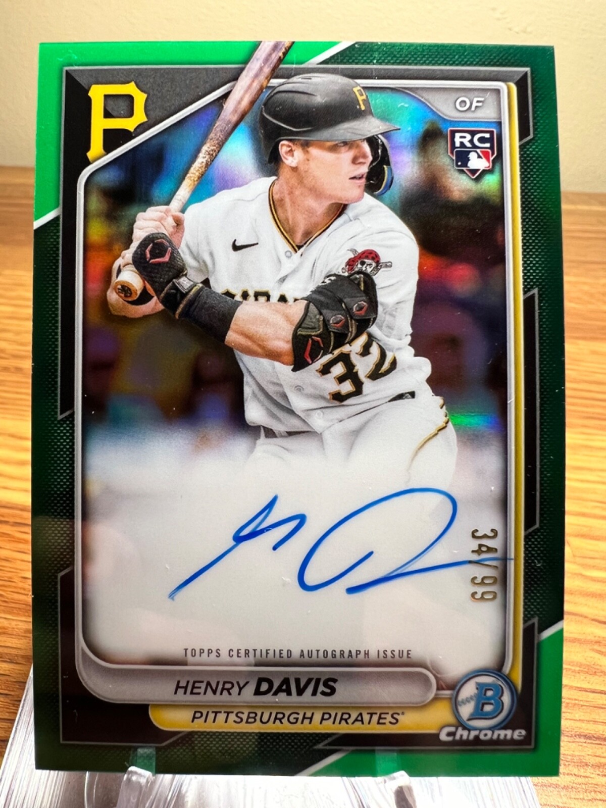 2024 Bowman Chrome Henry Davis (RC) Green Refractor /99 #CRA-HD RY