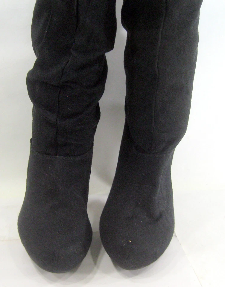 Nuevas Botas Michael Antonio NEGRAS 5" Tacón Alto Sobre la Rodilla Mujer Talla 5 Foto 4 de 4