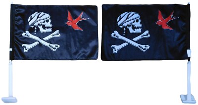 Pirate Jack Sparrow 12x18 Double Sided Rough Tex Knit Nylon Car Flag 100D