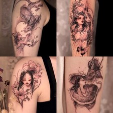 8pcs set Darkness Waterproof Temporary Tattoo Stickers Old School Arm  Body Art