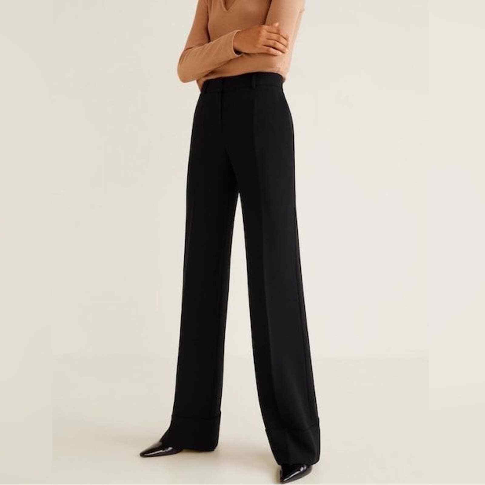 Linda Allard Ellen Tracy Black Straight Formal Suit Pants Size 14.