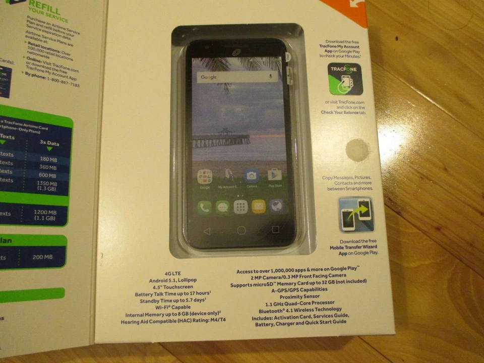 TracFone Alcatel Onetouch PIXI AVION 4G LTE Android Phone (No microSD Card) - Image 3 of 4