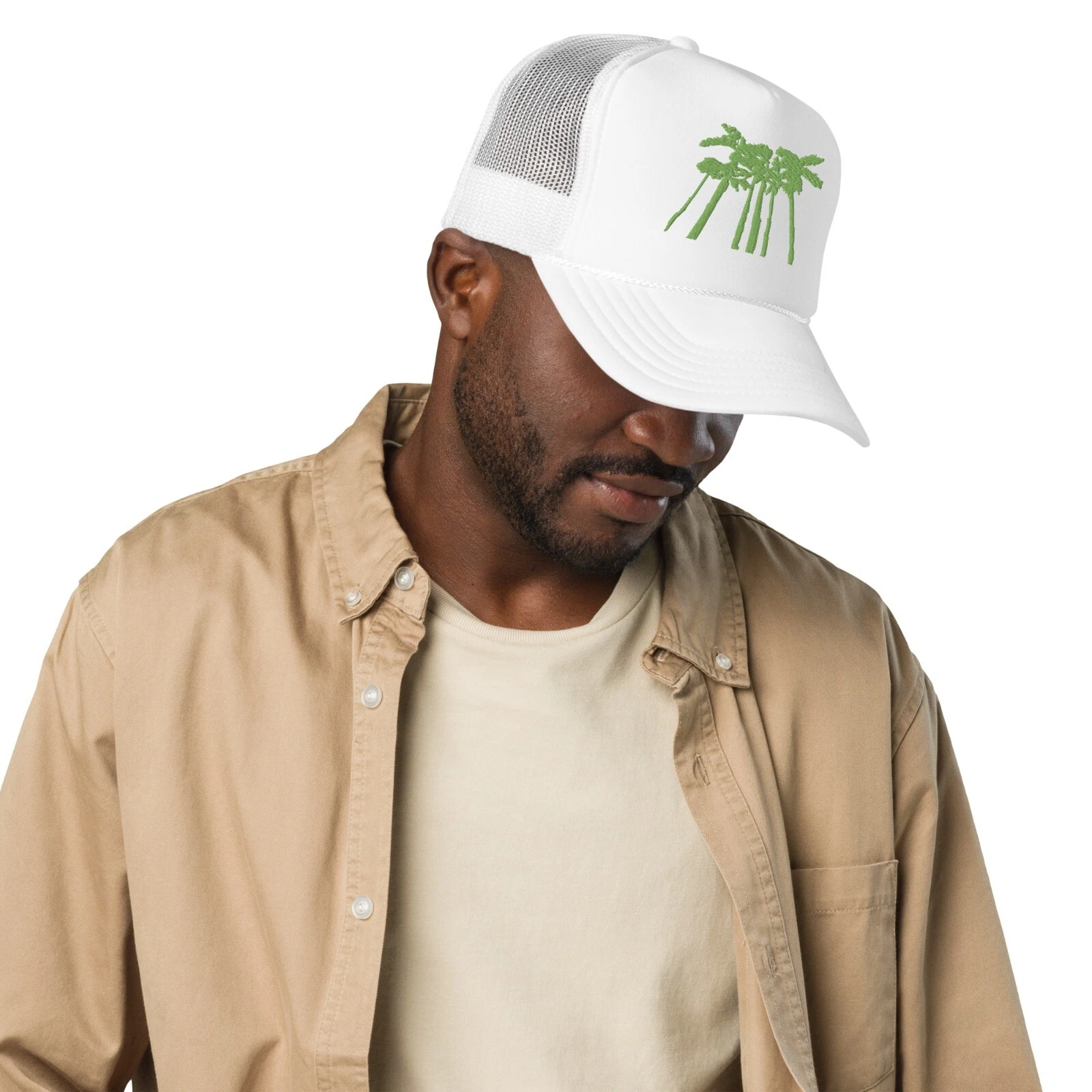 Palm Trees Embroidered Foam trucker hat