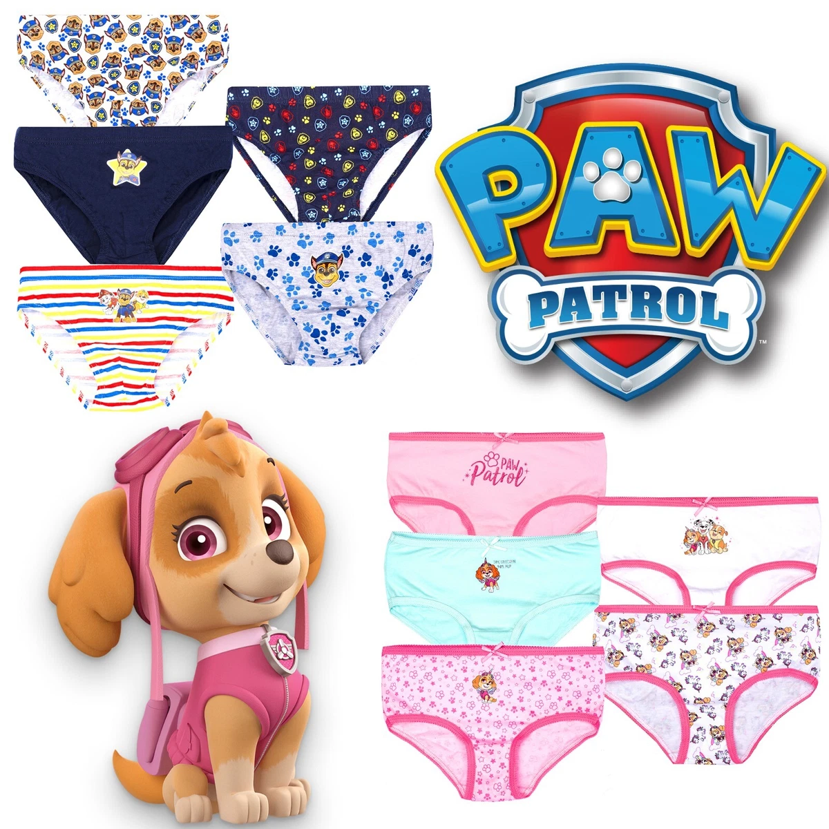 Paw Patrol - Boys/Girls Underwear Multipack - 5 Pack Of Pants - 100% Cotton