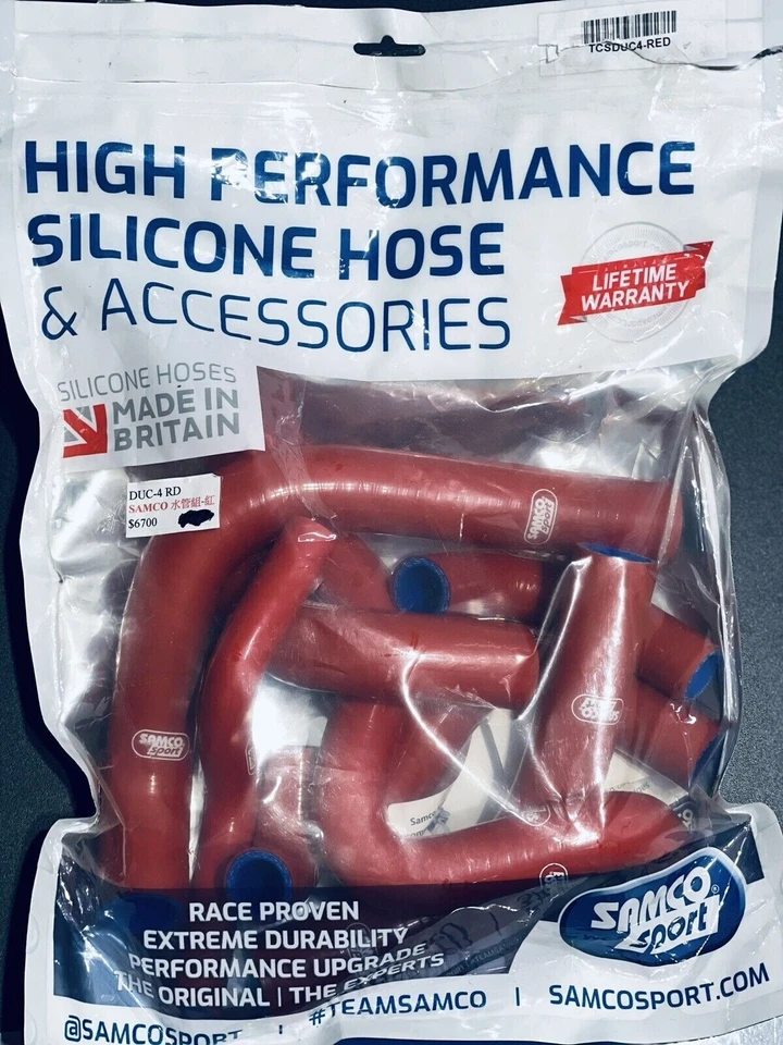 Kit de manguera de refrigerante de silicona SAMCO Ducati 998 S 2002-2003 DUC-4 rojo Foto 2 de 4