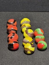 LOT-555 VINTAGE MARBLE KING 12 IN GROUP BUMBLEBEE,  WASP, WATERMELON  .56-.62 UV