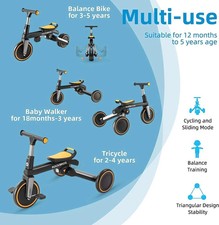 ROCKBROS Balance Bike Toddler Tricycle 3 in 1 for Kids Foldable Max Weight 55LBS