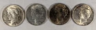 LOT OF 4 1923 P PEACE SILVER DOLLARS #43
