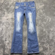 Silver Diva Jeans Juniors 13 Blue Mid Rise Bo...