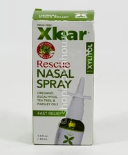 12/2025 Xlear RESCUE Nasal Spray 1.5oz Herbal oils Sinus Relief with Xylitol NIB