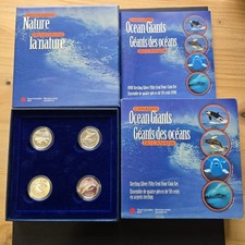 Canada's Ocean Giants Set of 4x 50 Cents Silver Proofs 92.5%  in Mint Packaging