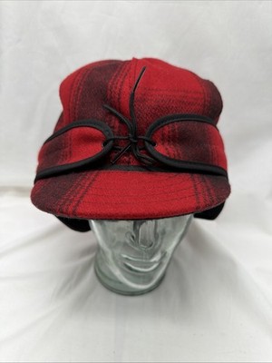 Stormy Kromer The Original Cap Size 7 1/2 Wool Blend USA Made Buffalo Red Plaid