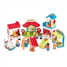 Happyland Village Collection Playset Figures Buildings Toddler Preschool Toy Set