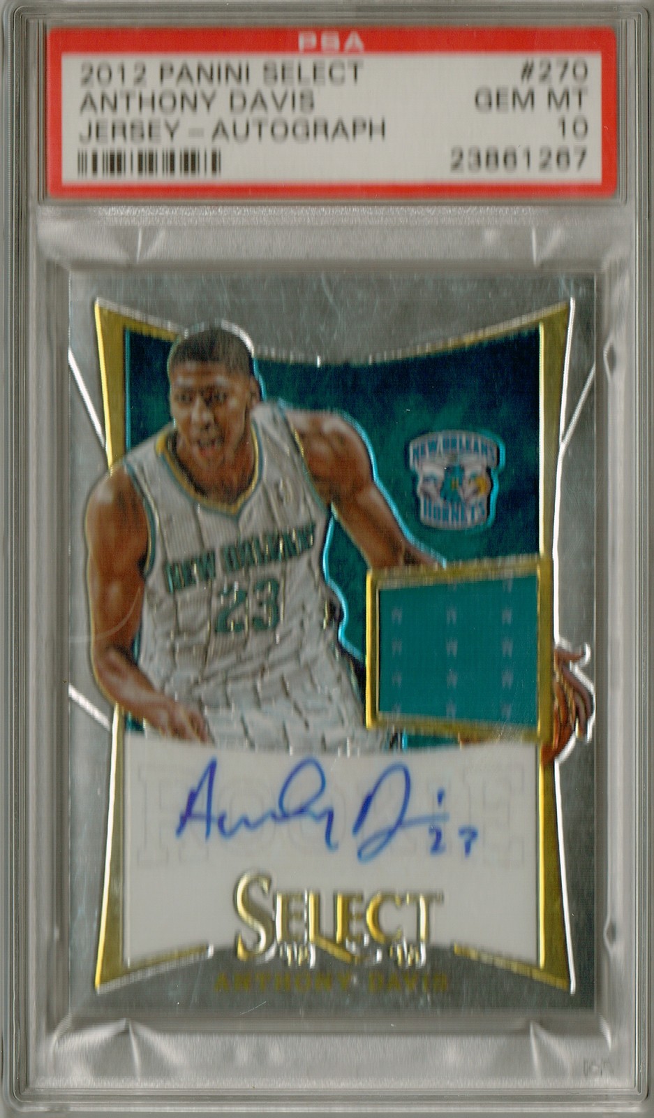 PSA 10 Anthony Davis 2012 Panini Select #270 Jersey Auto #118/149 Rookie Card