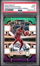 2023 PANINI SELECT GREEN/WHITE/PURPLE PRIZM #38 DONOVAN MITCHELL PSA 9