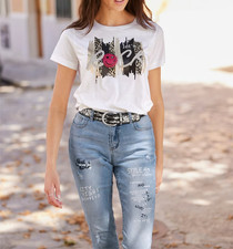 590101- Heine Damen T-Shirt Shirt Leo-Print e...