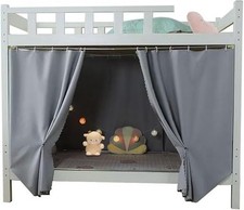Dorm Room Heavy-Duty Blackout Bottom Bunk Bed Curtains Privacy Canopy Twin Size