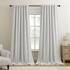 Dreaming Casa 100 Blackout Curtains 102 Inches Long, Linen Textured Window T...
