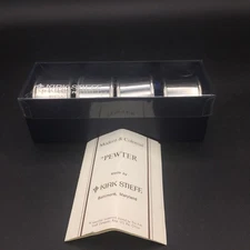 Kirk Stieff Pewter Napkin Rings – Set of 4, Original Box & Brochure, USA
