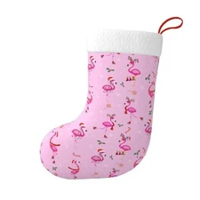 Christmas Stockings Fireplace Hanging Socks Holders Ornament Christmas Flamingo