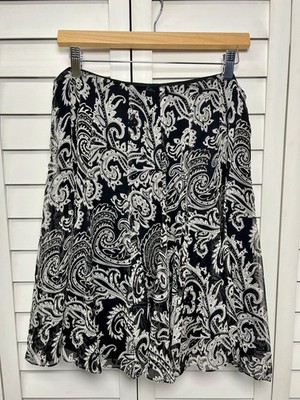 ICE Vintage Y2K 90 s 100% Silk Paisley Ruffle Skirt Grunge Fairy Women s Size 12