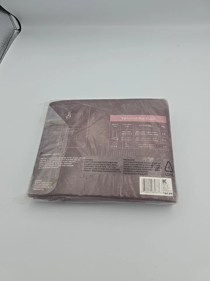 Vintage Jaclyn Smith NEW ~ Gold Damask ~ Burgundy ~ Tablecloth ~ 60"x84" Oblong - Image 2 of 2