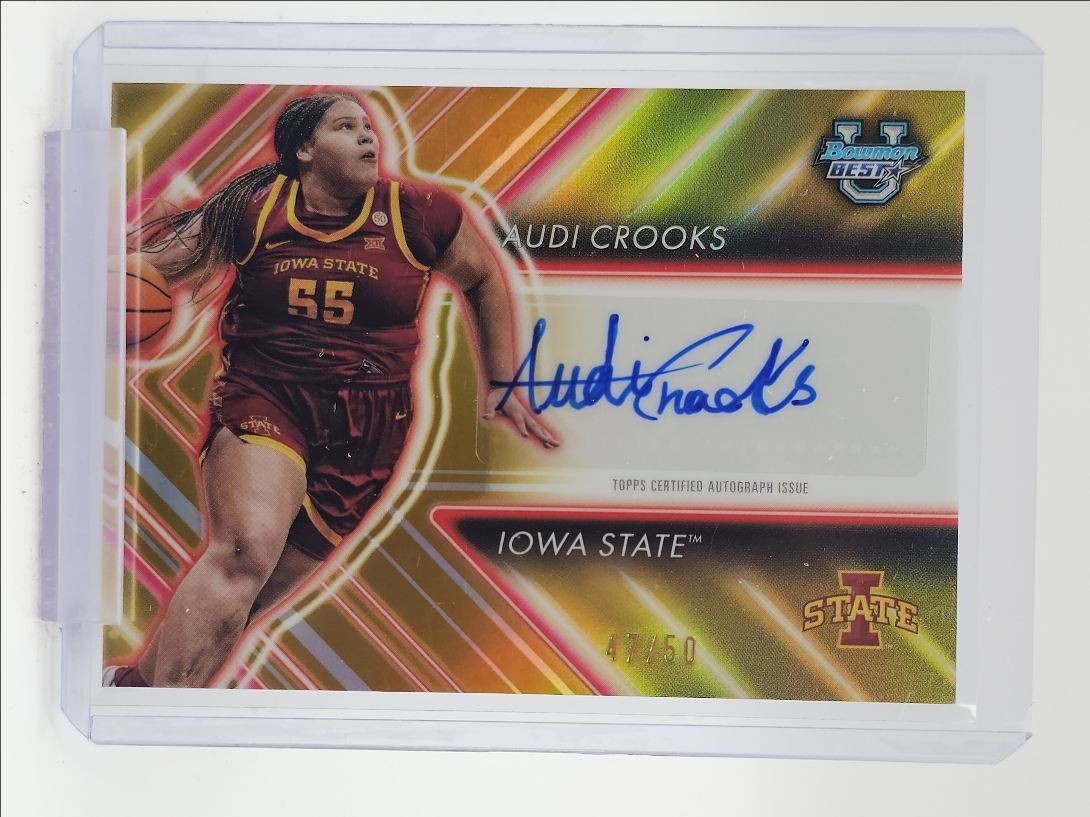 AUDI CROOKS 2024-25 BOWMAN U BEST POSSESSION GOLD REFRACTOR AUTO /50 Q4616