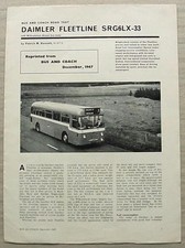 DAIMLER FLEETLINE SRG6LX-33 Road Test Report BUS AND COACH REPRINT Dec 1967
