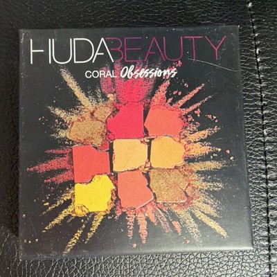 Huda Beauty Coral Obsessions Eyeshadow Palette Yellow Orange Red Matte Shimmer