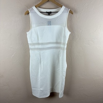 Spense Sleeveless Illusion Mesh Dress Ivory White Women s size 10 NWT