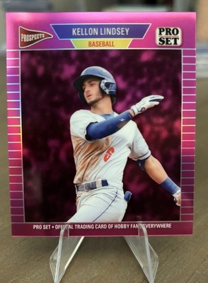 2026 Leaf Pro Set Baseball - Kellon Lindsey Dodgers - Pink Prismatic Mini /6