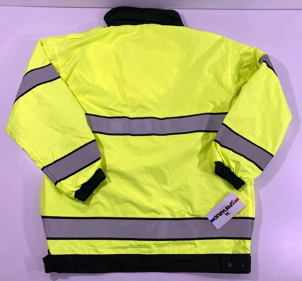 LARGE SPIEWAK WEATHERTECH REVERSABLE DUTY RAIN PARKA JACKET S317V NAVY/YELLOW - Image 3 of 4
