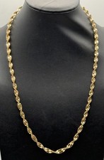 Vintage Unbranded Gold Tone Twisted Rope Chain Necklace, 18"-21" Adjustable
