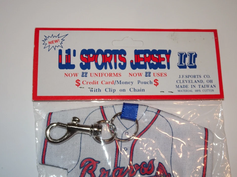 Vintage ATL BRAVES Lil Sports Jersey 2 Credit Card Money Pouch MLB Clip Keychain - Image 4 of 4