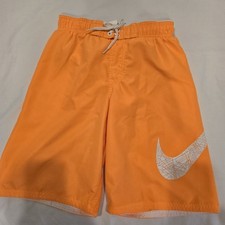 Nike Swish Boys Swim Trunks Size XL Orange Lined